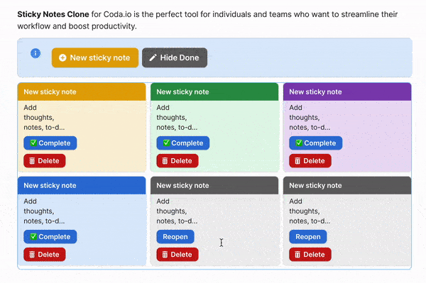 Sticky Notes visualisation